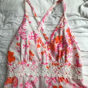 Vintage Lilly Pulitzer Maxi Dress w/ Crochet Lace